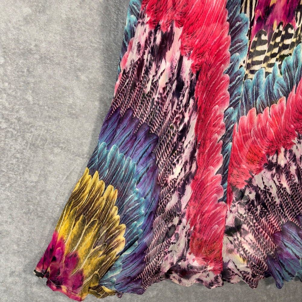 Marciano Vintage 100% Silk Strapless Maxi Dress Abstract Print Multicolor S Y2K - Picture 6 of 16